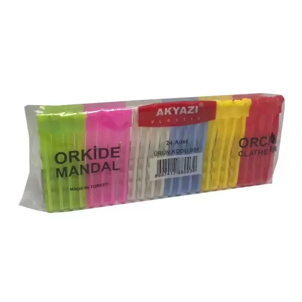 AKYAZI ORKİDE PLASTİK MANDAL 054 24X6=144 LÜ