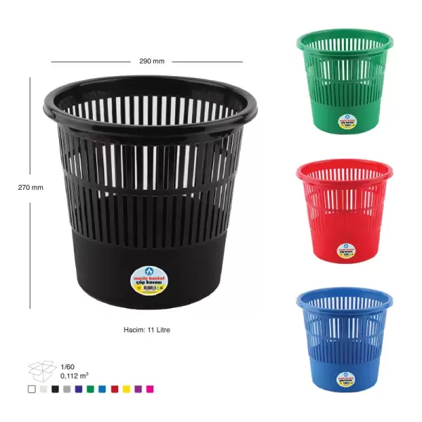 ARK ÇÖP KOVASI PLASTİK 11 LT 1238-R