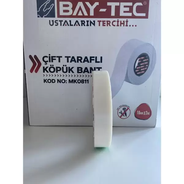 BAY-TEC ÇİFT TARAFLI KÖPÜK BANT 18 MM X2MT MK-0811