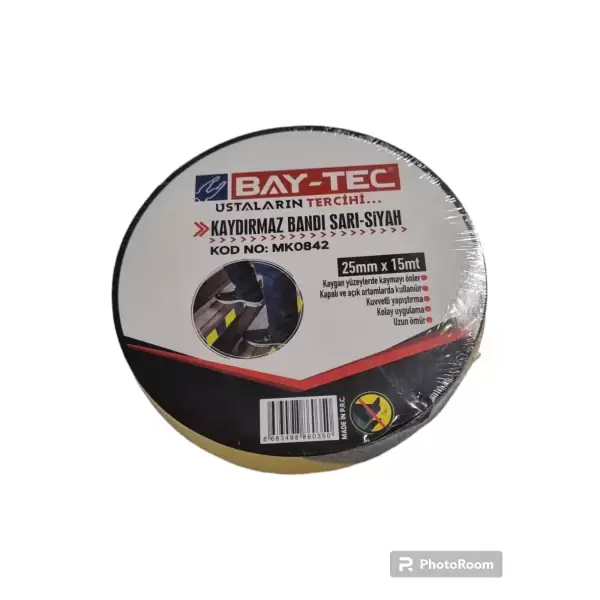 BAY-TEC KAY.BANDI SARI-SİYAH 25MM X 15MT MK-0842