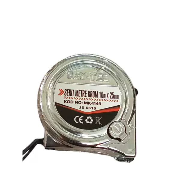 BAY-TEC ŞERİT METRE 10X25 MM KROM MK-4149