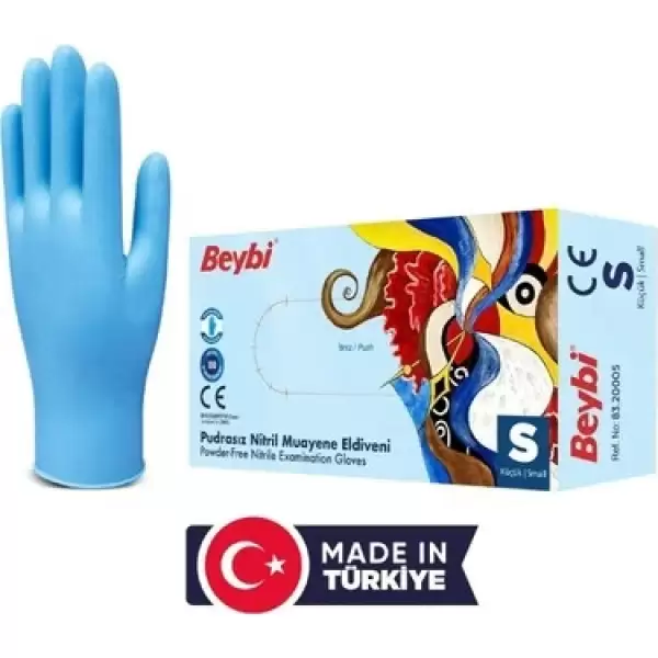 BEYBİ MUAYENE ELDİ.PUDRASIZ MAVİ L 100 LÜ(KL-20Lİ)