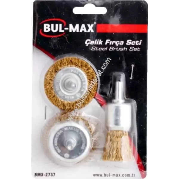 BUL-MAX PİMLİ ÇELİK TEL FIRÇA SETİ 3 LÜ BMX-2737