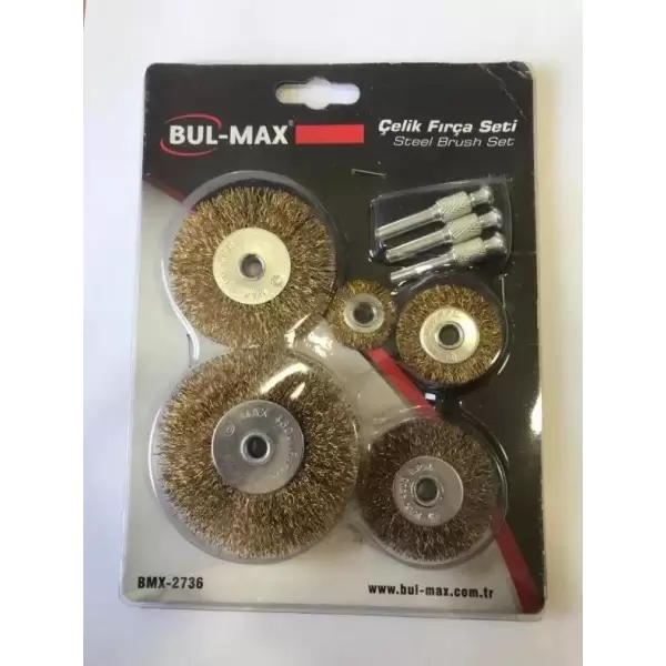 BUL-MAX PİMLİ ÇELİK TEL FIRÇA SETİ 5 Lİ BMX-2736