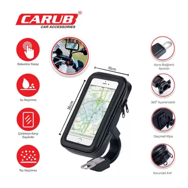 CARUB MOTOSİKLET TELEFON TUTUCU 590-19-64