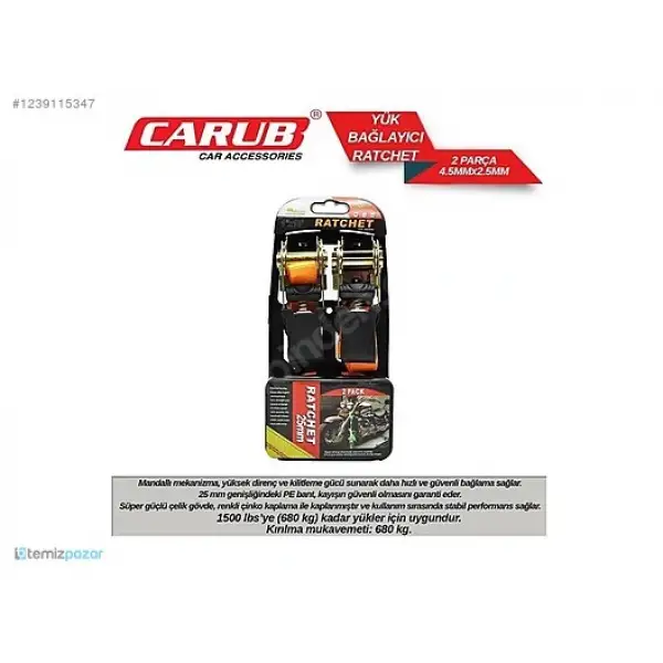 CARUB YÜK BAĞLAYICI RATCHET 4 PARÇA 076-90-01