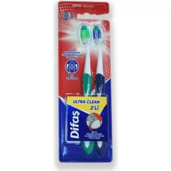 DİFAŞ DİŞ FIRÇASI ULTRA CLEAN 2 Lİ (PKT-12 Lİ)