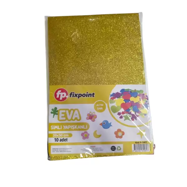 FİXPOİNT EVA SİMLİ YAPIŞKANLI  A4 20X30 CM 10LU P-5817 ALTIN SARI