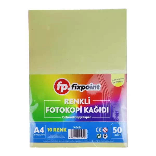 FİXPOİNT FOTOKOPİ KAĞIDI RENKLİ A4 50 Lİ P-5624