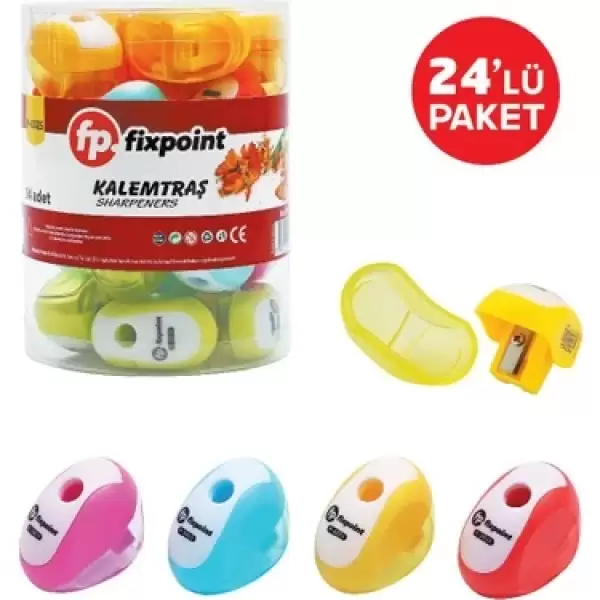 FİXPOİNT KALEMTRAŞ TEKLİ KAVANOZ 24 LÜ P-0025