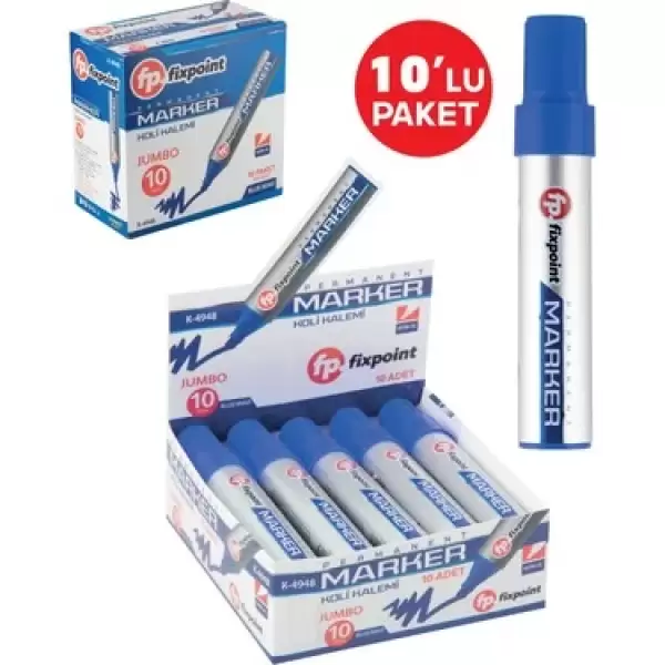 FİXPOİNT KOLİ KALEMİ JUMBO 10 MM MAVİ 10 LU P-4948