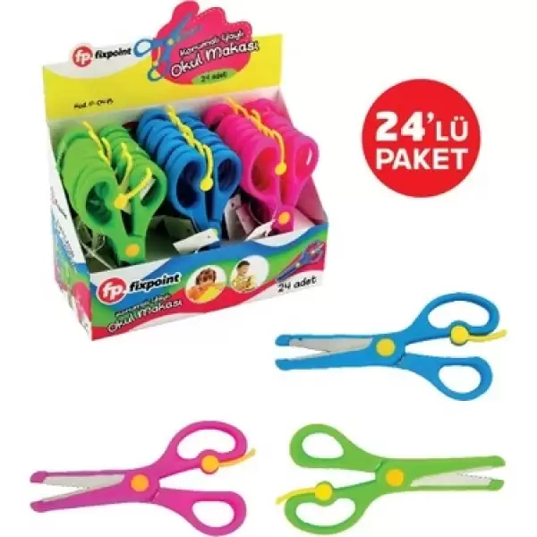 FİXPOİNT OKUL MAKASI KORUMALI YAYLI 24 LÜ P-0445