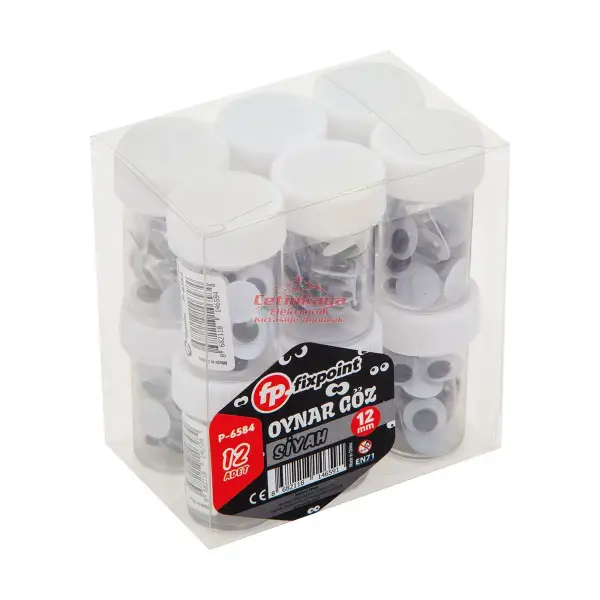 FİXPOİNT OYNAR GÖZ SİYAH 12 MM 75 Lİ P-4957