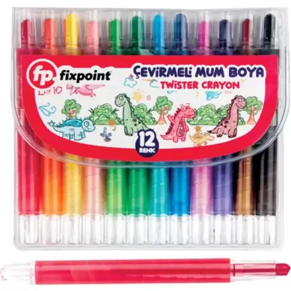 FİXPOİNT TWİSTER CRAYON MUM BOYA 12 Lİ UZUN P-2793