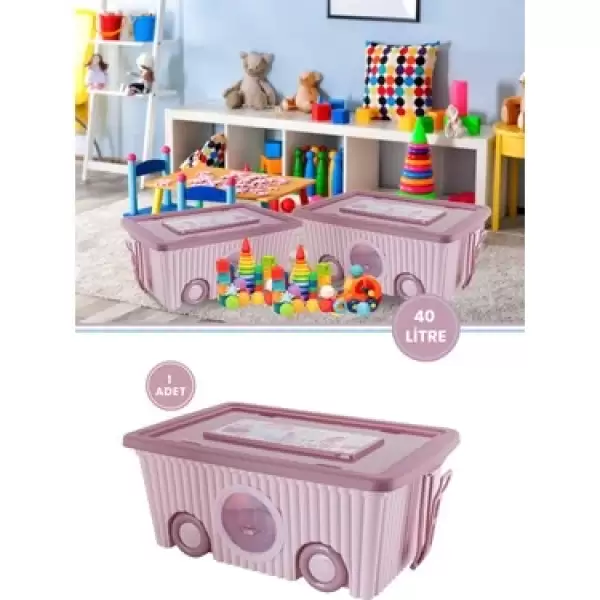 FLORA TRENDY TEKERLEKLİ OYUNCAK KUTUSU 40 LT F-384