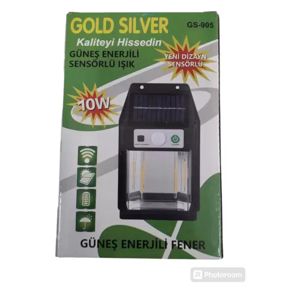 GOLD SILVER GÜNEŞ ENERJİLİ SENSÖR.IŞIK 10 W GS-905