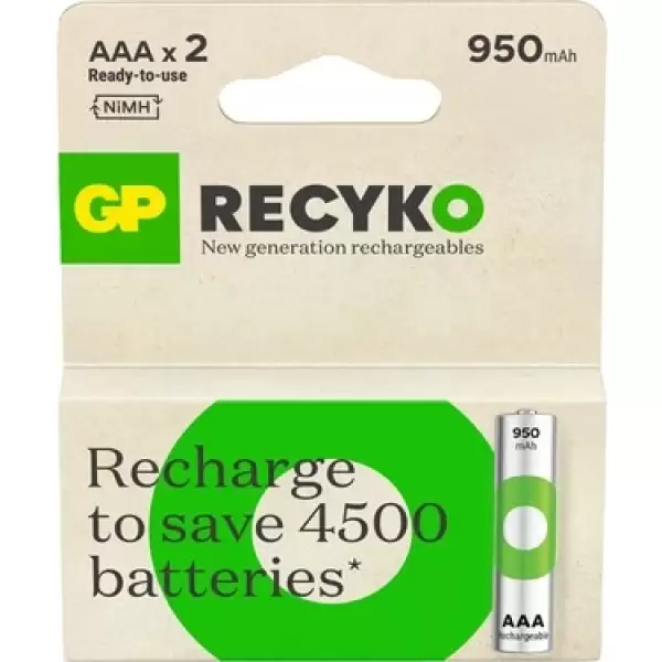 GP ŞARJLI İNCE PİL AAA 950 MAH 2 Lİ