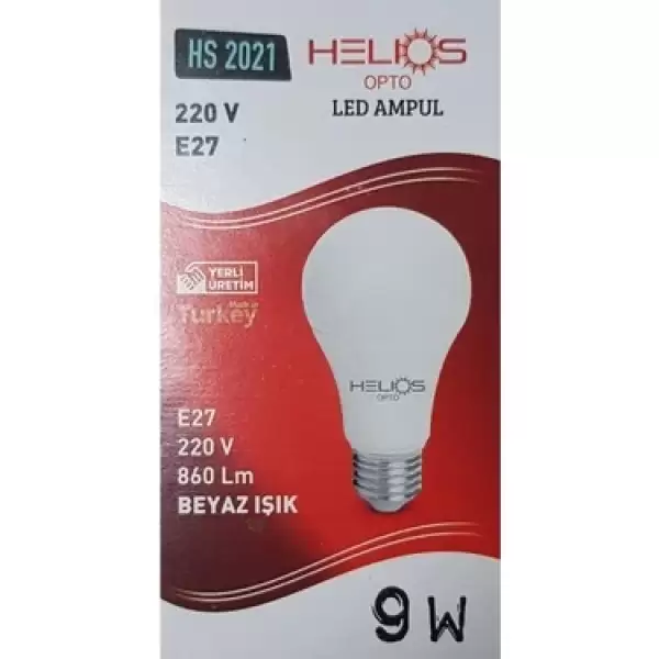 HELIOS LED AMPUL 9W E27 HS-2021 (KOLİ-100 LÜ)