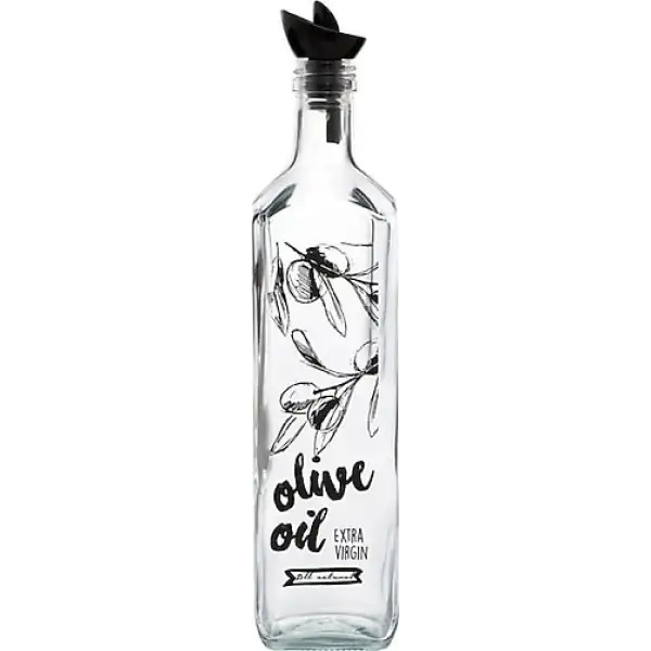HEREVİN DESENLİ KARE YAĞLIK CAM 500 ML(PKT-24 LÜ)