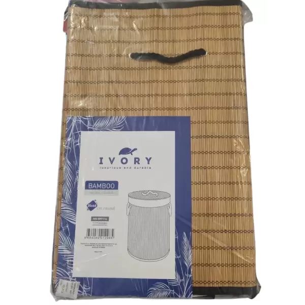 IVORY BAMBU SİYAH BANYO SEPETİ OVAL SPT-114