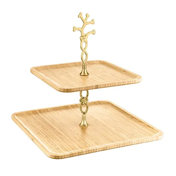 IVORY BAMBU SUNUMLUK İKİ KATLI KARE BMB-150