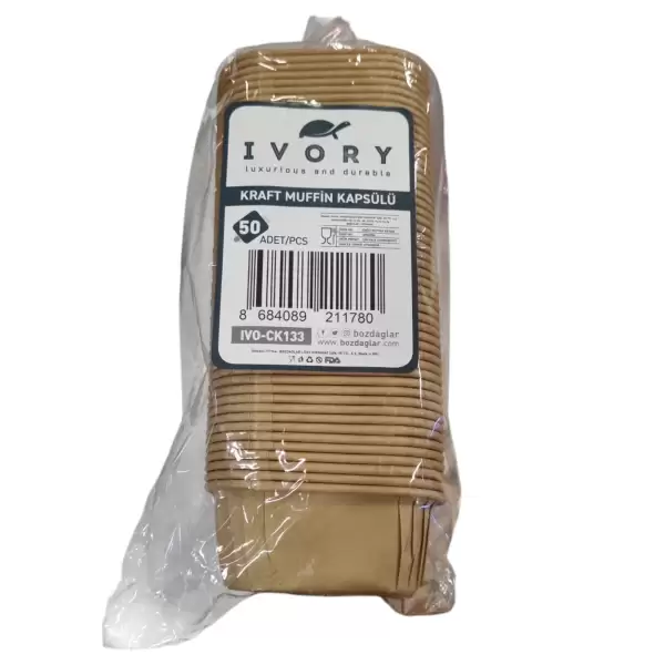 IVORY MUFFİN KEK KALIBI KRAFT IVO-133(PKT-50 Lİ)