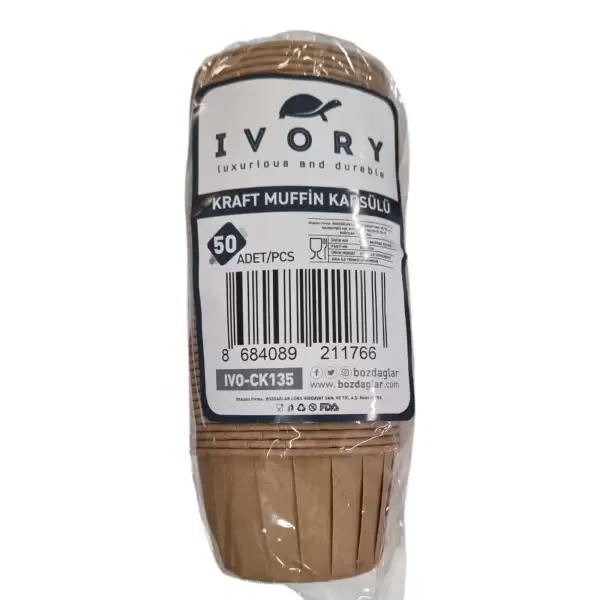 IVORY MUFFİN KEK KALIBI KRAFT IVO-135(PKT-50 Lİ)