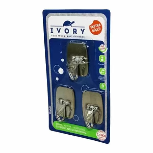 IVORY YAPIŞ.ASKI ÜÇLÜ METAL KARE IVO-ASK125