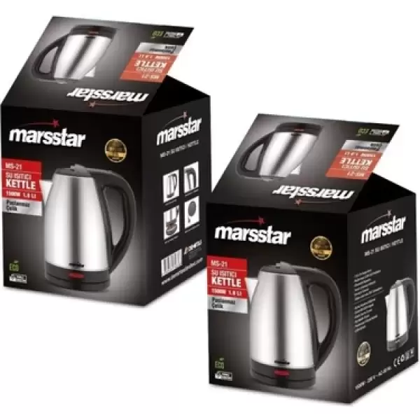 MARSSTAR ÇELİK SU ISITICI(KETTLE)1.8 LT MS-21