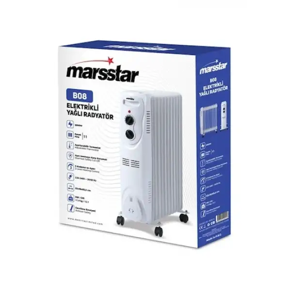 MARSSTAR ELEKTRİKLİ YAĞLI RADYATÖR B-08