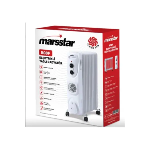 MARSSTAR ELEKTRİKLİ YAYLI RADYATÖR B-08F