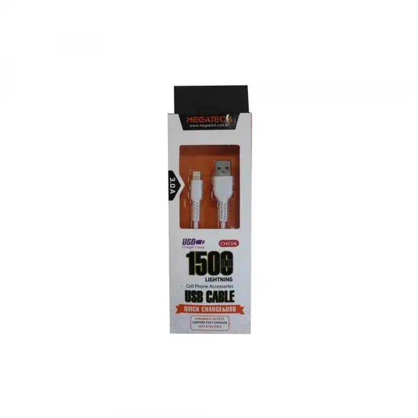 MEGATECH USB DATA KABLO 3.0A 1.5 MT IPHONE