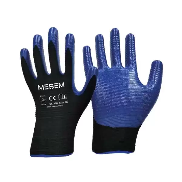 MEŞEM ZEBRA ELDİVEN 1/2 MAVİ-SİYAH EL-360(PK-12Lİ)
