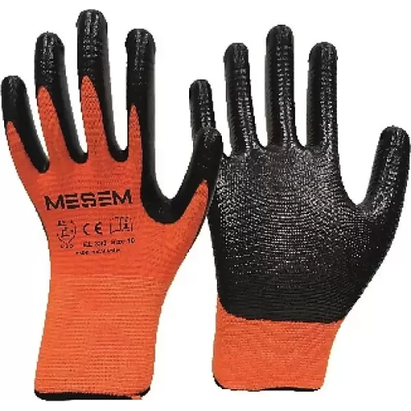 MEŞEM ZEBRA ELDİVEN 1/2 TURUNCU-SİYAH 330(PK-12Lİ)