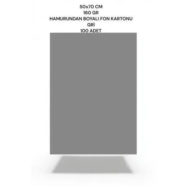 MİLEO FON KARTONU 50X70 GRİ 160 GR (PKT-100LÜ)