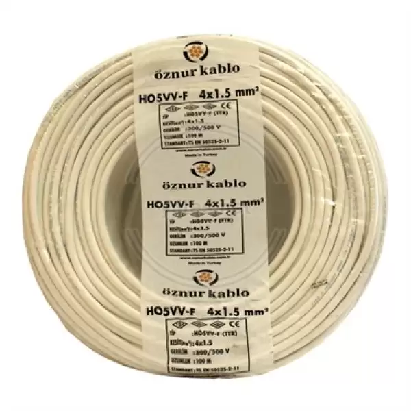 ÖZNUR ELEKTRİK KABLOSU 4X1.5 TTR (TOP-100 MT)