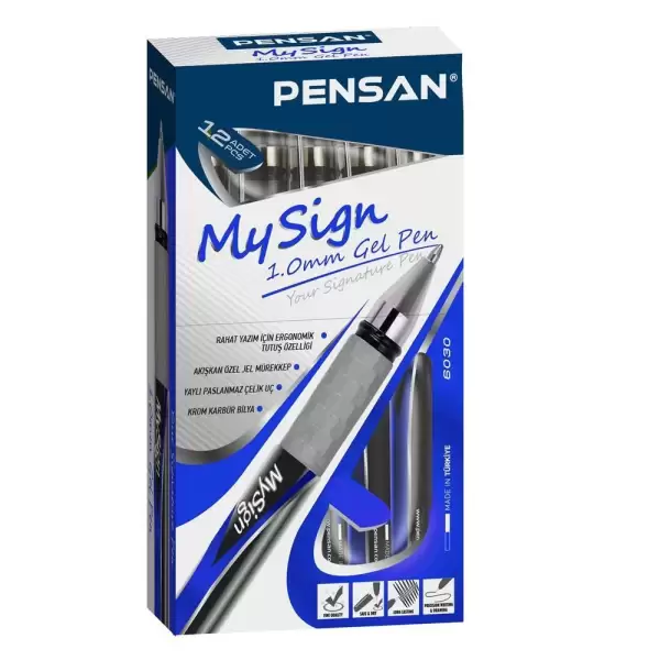 PENSAN MY SİGN JEL KALEM 1 MM MAVİ 6030(PK-12 Lİ)