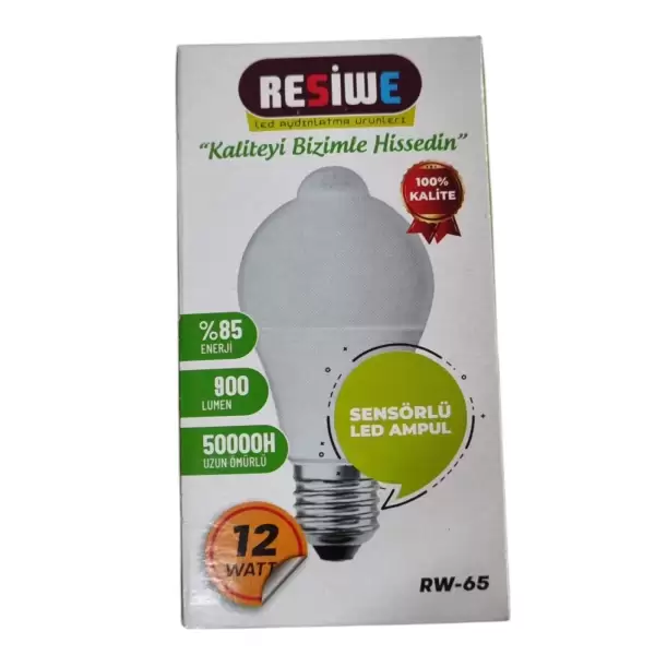 RESİWE SENSÖRLÜ LED AMPUL 12W RW-65