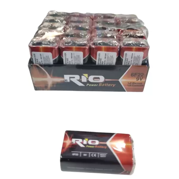 RİO PİL 9 V 6F22 (KUTU-20 Lİ)