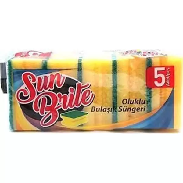 SUNBRİTE OLUKLU BULAŞIK SÜNGERİ 074 5 Lİ