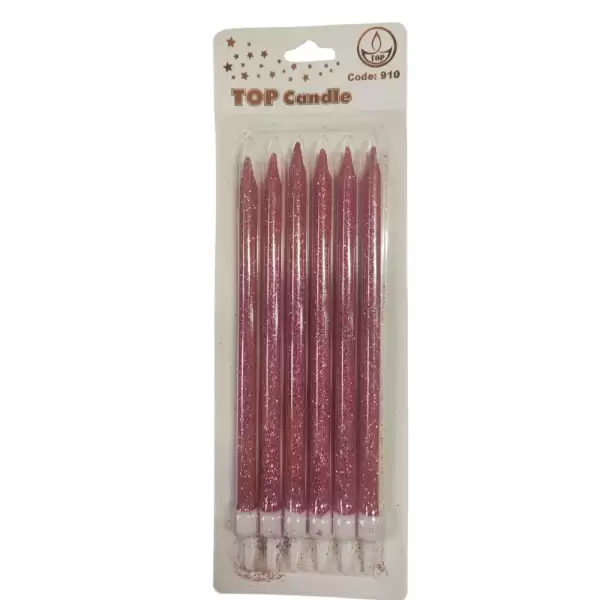 TOP CANDLE MUM GLITTER 15 CM KOD:910 6 LI