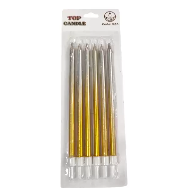 TOP CANDLE MUM METALİK 15 CM KOD:933 6 LI