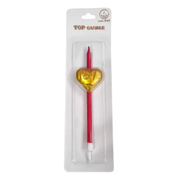 TOP CANDLE MUM METALİK KALPLİ KOD:865