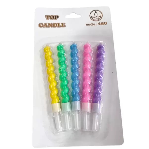 TOP CANDLE MUM PASTEL SPİRAL KOD:460 5 Lİ