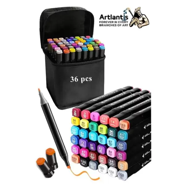 TOUCH MARKER KALEM ÇİFT UÇLU ÇANTALI (PKT-36 LI)