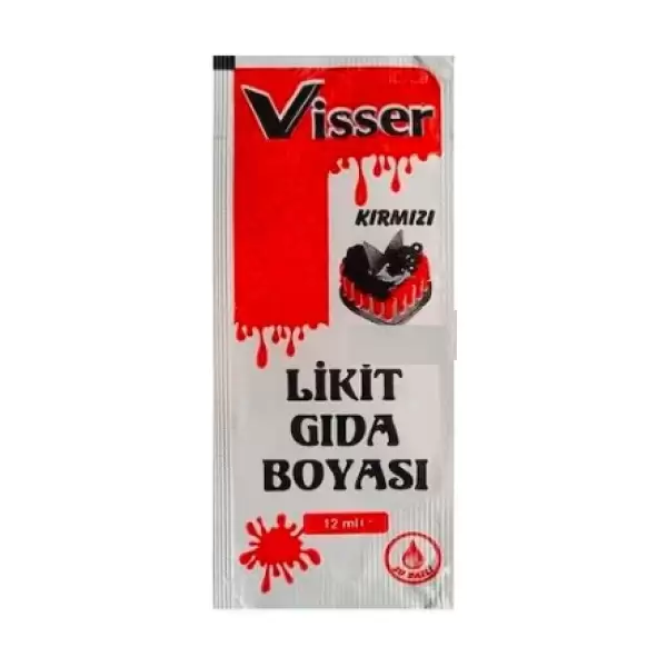 VİSSER LİKİT GIDA BOYASI KIRMIZI (PKT-12 Lİ)