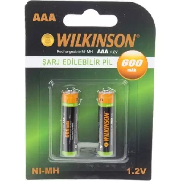 WILKINSON ŞARJLI İNCE PİL AAA 600 MAH 2 Lİ