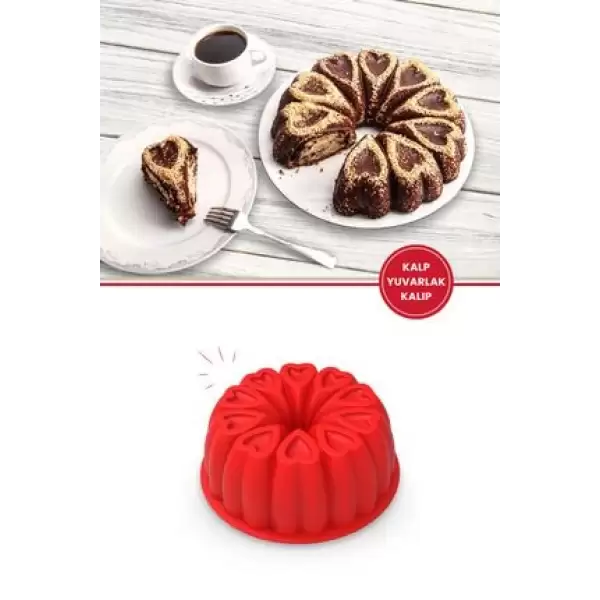 YAKUT SİLİKON KEK KALIBI KALPLİ 10291