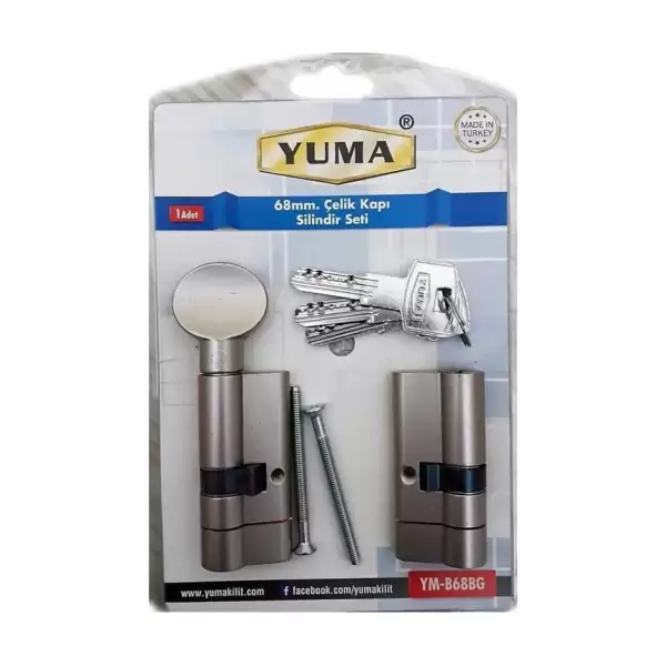 YUMA ÇELİK KAPI SİLİNDİR SETİ 68 MM YM-B68BG