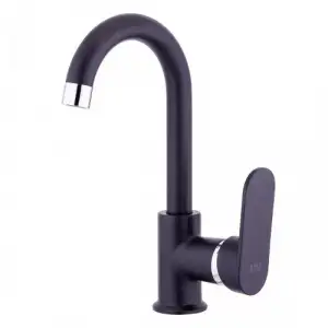 PSA RİVA KUĞU LAVABO BATARYASI SİYAH PS-1853-6003